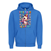True Royal 100 days of school unicorn Zipper Hoodie - Artiststas