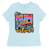 Baby Blue sum mer vibes Ladies Tee - JahusDesignShop