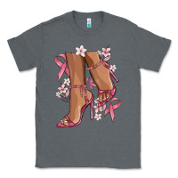 Charcoal Heather cancer high heels Classic Tee - MaliasSmallBusiness