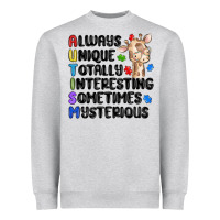 Heather Grey always unique autism Heavyweight Sweatshirt - MaliasSmallBusiness