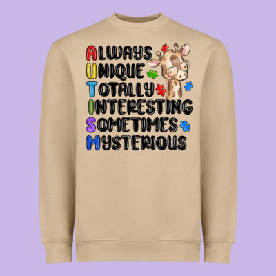 Always Unique Autism Heavyweight Sweatshirt Designed By Maliassmallbusiness
