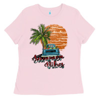 Bubblegum Pink summer vibes Ladies Tee - SublimationCraftShop