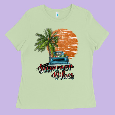 Summer Vibes Ladies Tee Designed By Sublimationcraftshop