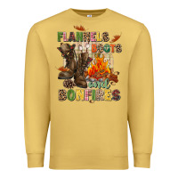 Antique Gold Flannels boots and bonfires Premium Sweatshirt - NancyCooperArtShop