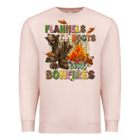 Pale Pink Flannels boots and bonfires Premium Sweatshirt - NancyCooperArtShop