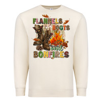 Sandshell Flannels boots and bonfires Premium Sweatshirt - NancyCooperArtShop