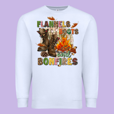 Flannels Boots And Bonfires Premium Sweatshirt Designed By Nancycooperartshop