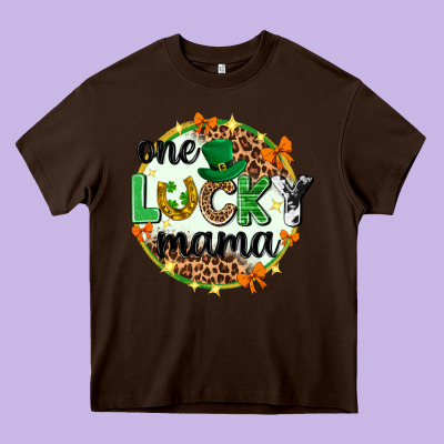 One Lucky Mama  St. Patricks Day Heavy Core Tee Designed By Neo Western