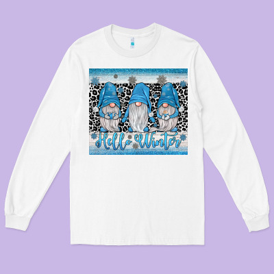 Hello Winter Gnome Long Sleeve Tee Designed By Jahusdesignshop