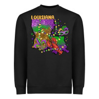 Black mardi gras louisiana map Heavyweight Sweatshirt - MaliasSmallBusiness