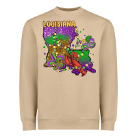 Mardi Gras Louisiana Map Heavyweight Sweatshirt | Teevron