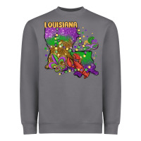 Storm mardi gras louisiana map Heavyweight Sweatshirt - MaliasSmallBusiness