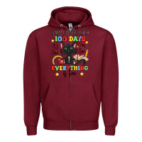 Burgundy i survived 100 days it's fine i'm fine Zipper Hoodie - Artiststas