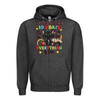 Charcoal Heather i survived 100 days it's fine i'm fine Zipper Hoodie - Artiststas