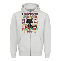 Dove Grey i survived 100 days it's fine i'm fine Zipper Hoodie - Artiststas