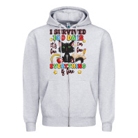 Heather Grey i survived 100 days it's fine i'm fine Zipper Hoodie - Artiststas