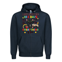 Navy i survived 100 days it's fine i'm fine Zipper Hoodie - Artiststas