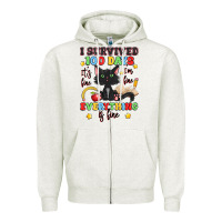 Oatmeal Heather i survived 100 days it's fine i'm fine Zipper Hoodie - Artiststas