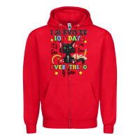 Red i survived 100 days it's fine i'm fine Zipper Hoodie - Artiststas