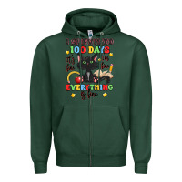 Sports Green i survived 100 days it's fine i'm fine Zipper Hoodie - Artiststas