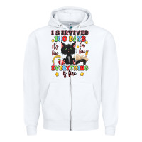 White i survived 100 days it's fine i'm fine Zipper Hoodie - Artiststas