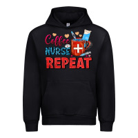 Black Coffee Nurse Repeat Urban Hoodie - FaDigitalArtStudio