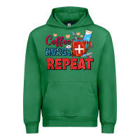 Emerald Coffee Nurse Repeat Urban Hoodie - FaDigitalArtStudio