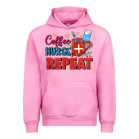 Fuchsia Pink Coffee Nurse Repeat Urban Hoodie - FaDigitalArtStudio