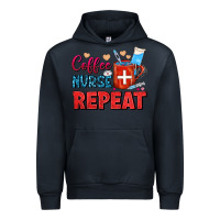 Navy Coffee Nurse Repeat Urban Hoodie - FaDigitalArtStudio
