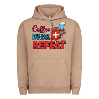 Pigment Burro Coffee Nurse Repeat Urban Hoodie - FaDigitalArtStudio