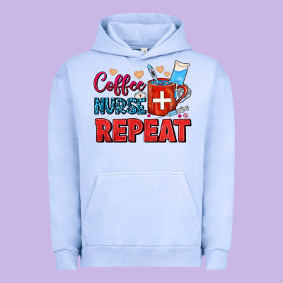 Coffee Nurse Repeat Urban Hoodie Designed By Fadigitalartstudio