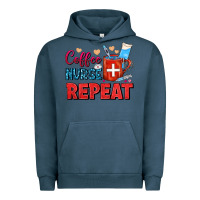 Pigment Midnight Navy Coffee Nurse Repeat Urban Hoodie - FaDigitalArtStudio