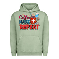 Pigment Oil Green Coffee Nurse Repeat Urban Hoodie - FaDigitalArtStudio
