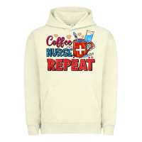 Pigment Pistachio Coffee Nurse Repeat Urban Hoodie - FaDigitalArtStudio