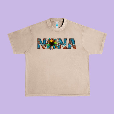 Nana Cowhide Sunflower Urban Heavy Tee Designed By Jasminsmagicworld