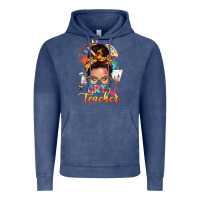 Vintage Denim art teacher messy bun Vintage Hoodie - NancyCooperArtShop
