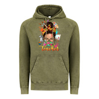 Vintage Olive art teacher messy bun Vintage Hoodie - NancyCooperArtShop