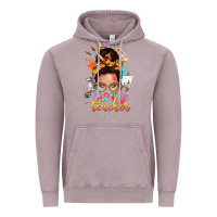 Vintage Zinc art teacher messy bun Vintage Hoodie - NancyCooperArtShop