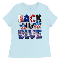 Baby Blue Back the blue 4th of july Ladies Tee - CowGirlArtShop