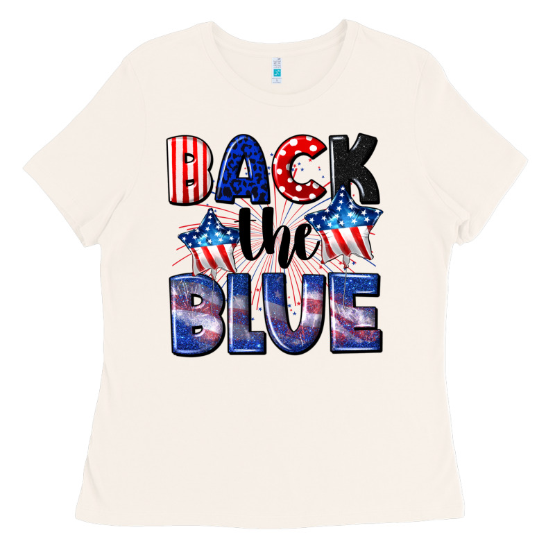 Back The Blue 4th Of July Ladies Tee by CowGirlArtShop | Teevron