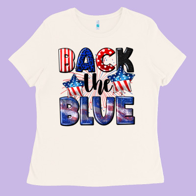 Back The Blue 4th Of July Ladies Tee Designed By Cowgirlartshop