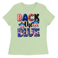 Matcha Back the blue 4th of july Ladies Tee - CowGirlArtShop