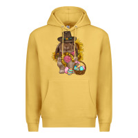 Antique Gold Western Rabbit with sunflowers Easter Day Premium Hoodie - HowdyJamesFarm
