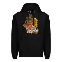 Black Western Rabbit with sunflowers Easter Day Premium Hoodie - HowdyJamesFarm