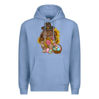 Colony Blue Western Rabbit with sunflowers Easter Day Premium Hoodie - HowdyJamesFarm