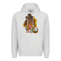 Dove Grey Western Rabbit with sunflowers Easter Day Premium Hoodie - HowdyJamesFarm
