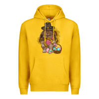 Lemon Western Rabbit with sunflowers Easter Day Premium Hoodie - HowdyJamesFarm