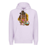 Lilac Western Rabbit with sunflowers Easter Day Premium Hoodie - HowdyJamesFarm