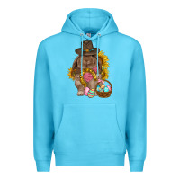 Ocean Blue Western Rabbit with sunflowers Easter Day Premium Hoodie - HowdyJamesFarm