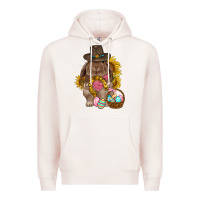 Pale Pink Western Rabbit with sunflowers Easter Day Premium Hoodie - HowdyJamesFarm
